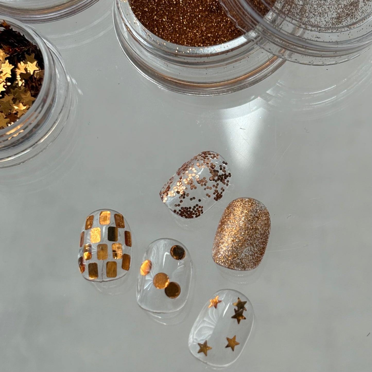 【即納品】	copper glitter hologram 2SETネイルパーツLVSN1297G2