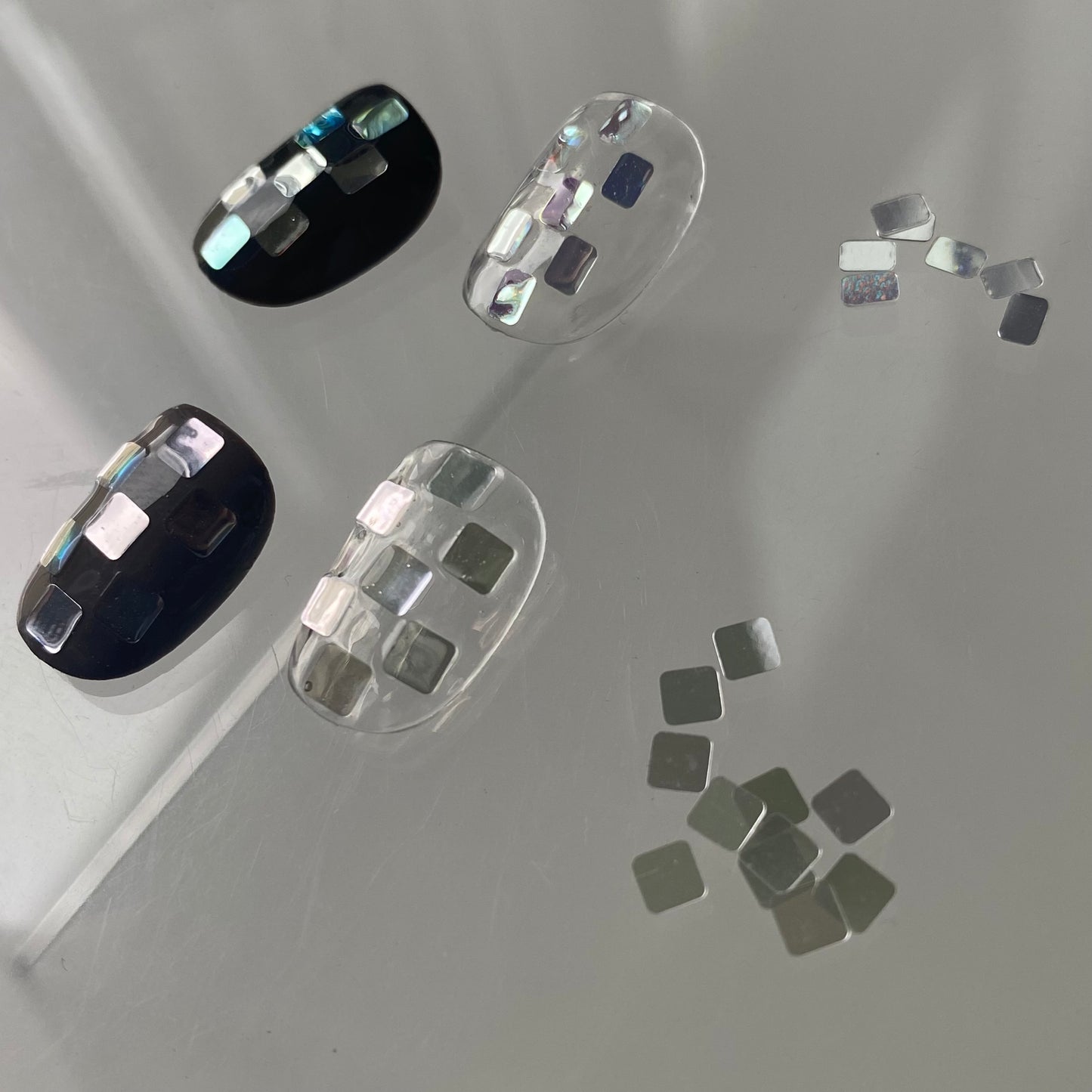 [Immediate delivery] curve square hologram 2SET LVSN1238 nail parts