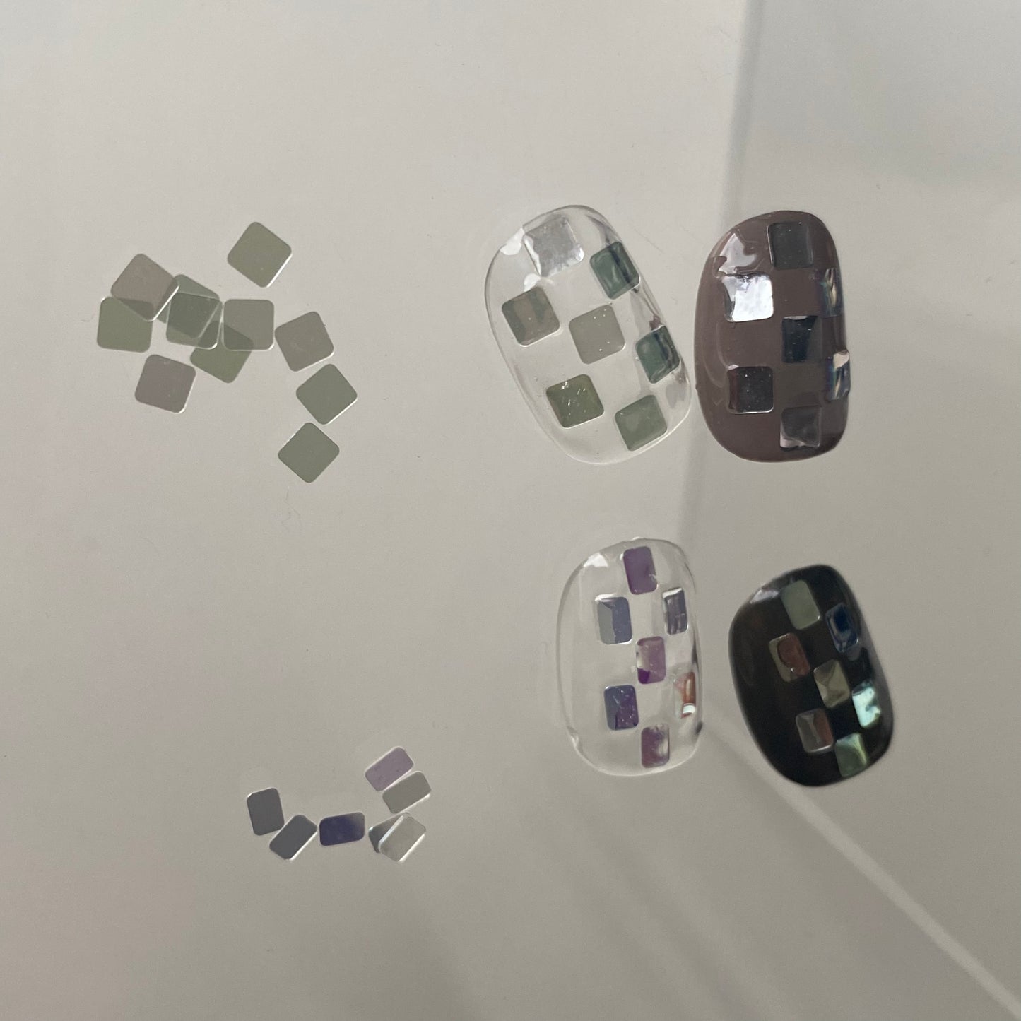 [Immediate delivery] curve square hologram 2SET LVSN1238 nail parts