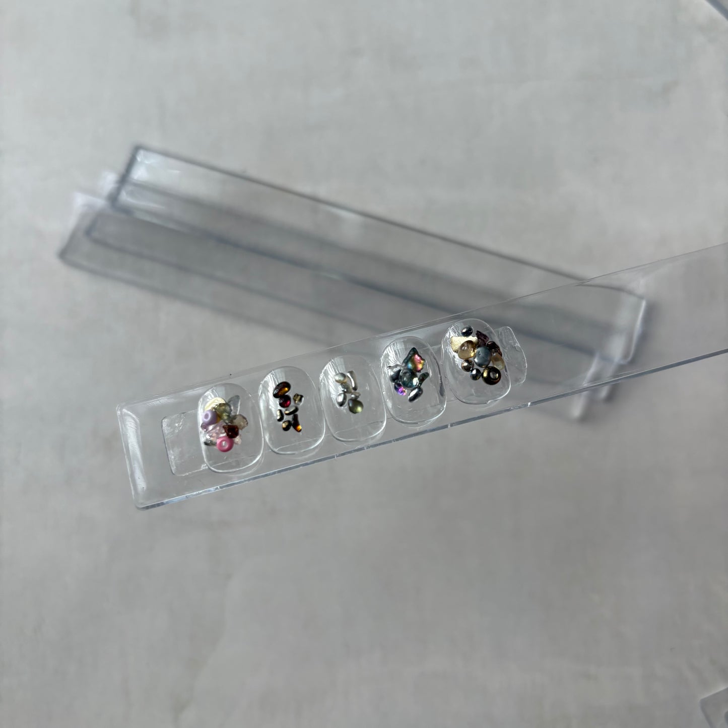 【即納品】ロング　サンプルチップ プレート 12枚　マグネット無し　 アクリルプレート（ネイルサンプル　　ネイル素材 ディスプレイ）