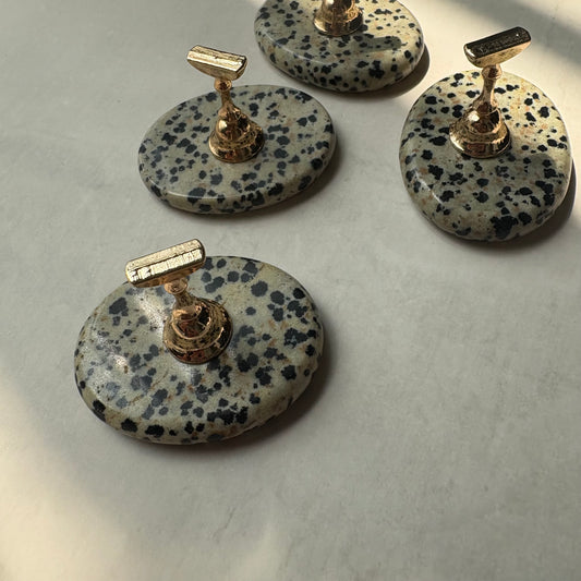 【即納品】	beige speckled stone E flat tip stand original  LVS258E	  チップスタンド 天然石