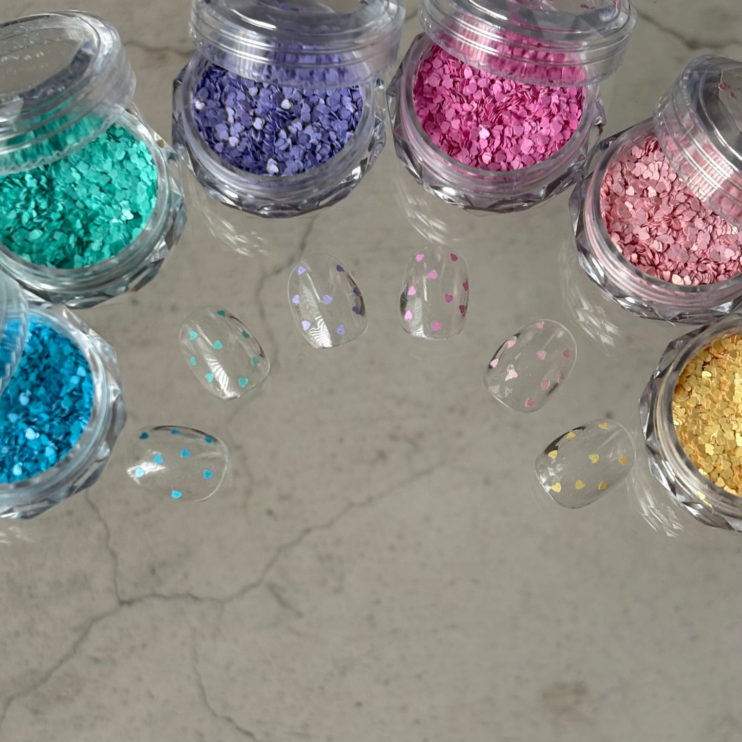 【即納品】	pastel small heart 6SET LVSN1294H6P ホログラム