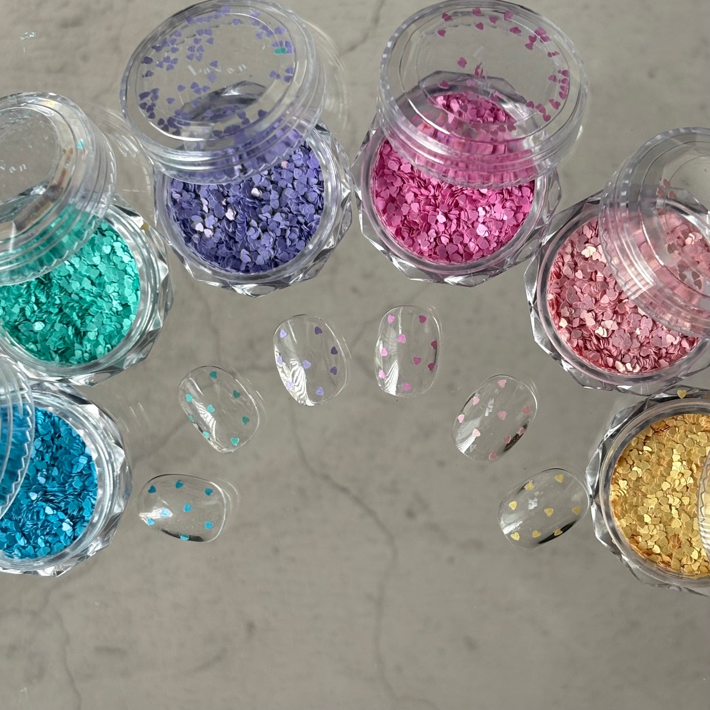 【即納品】	pastel small heart 6SET LVSN1294H6P ホログラム