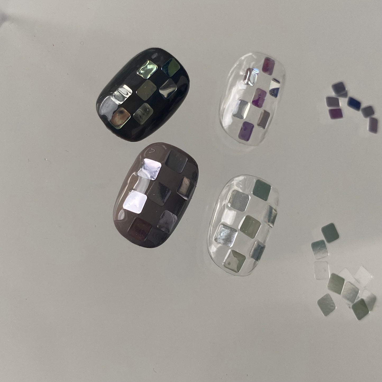 [Immediate delivery] curve square hologram 2SET LVSN1238 nail parts