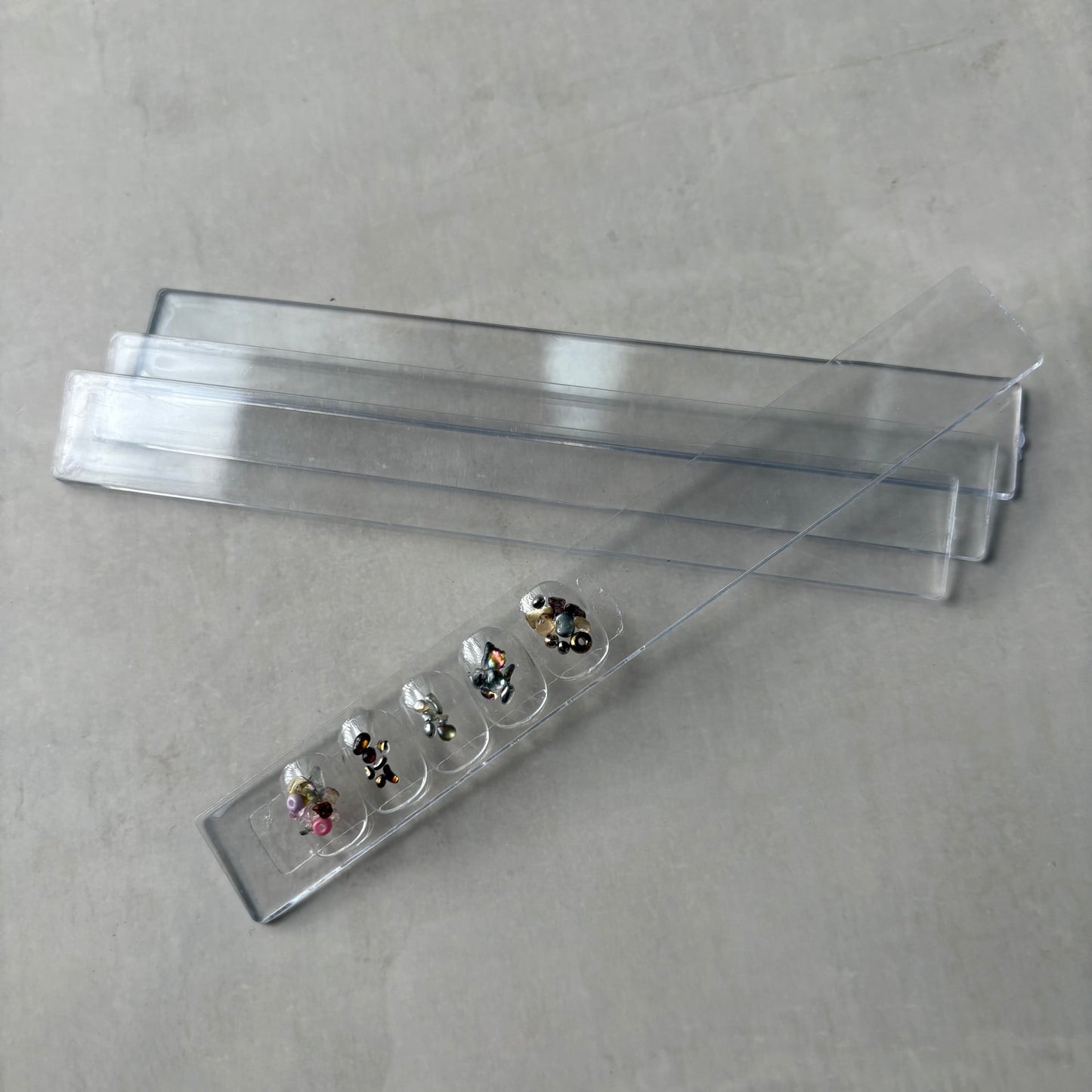 【即納品】ロング　サンプルチップ プレート 12枚　マグネット無し　 アクリルプレート（ネイルサンプル　　ネイル素材 ディスプレイ）