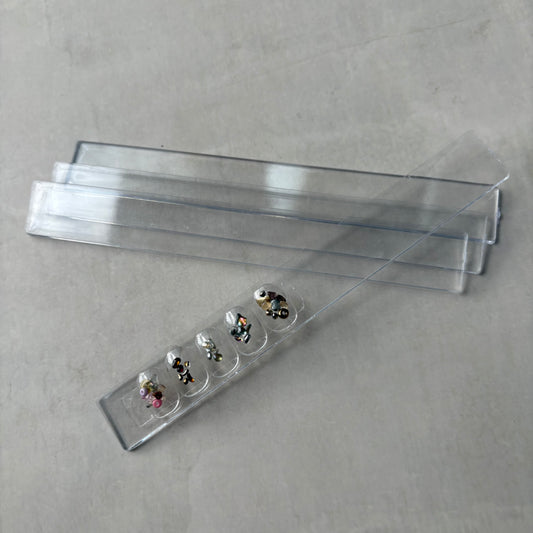 【即納品】ロング　サンプルチップ プレート 12枚　マグネット無し　 アクリルプレート（ネイルサンプル　　ネイル素材 ディスプレイ）