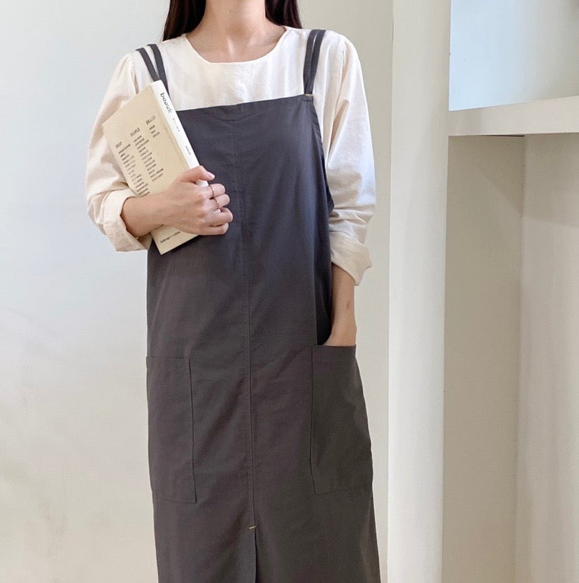 [Ready to ship] Ecru Strap Apron LVS140E Salon Work