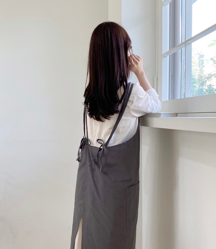 [Ready to ship] Ecru Strap Apron LVS140E Salon Work